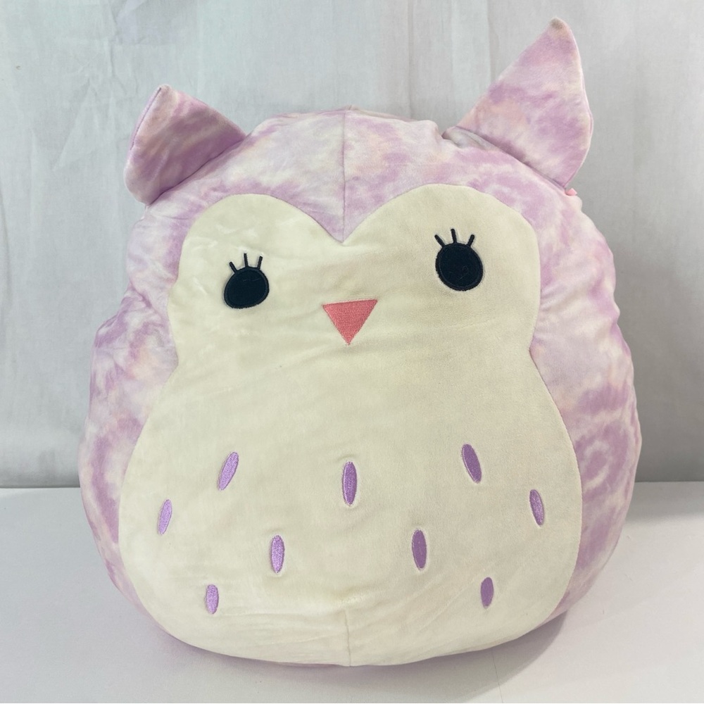 Large Squishmallows 5th Anniversary 16" Holly The Owl Tie-Dye Pink Purple 2021